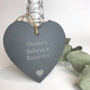 'Dream Believe Receive' Slate Heart